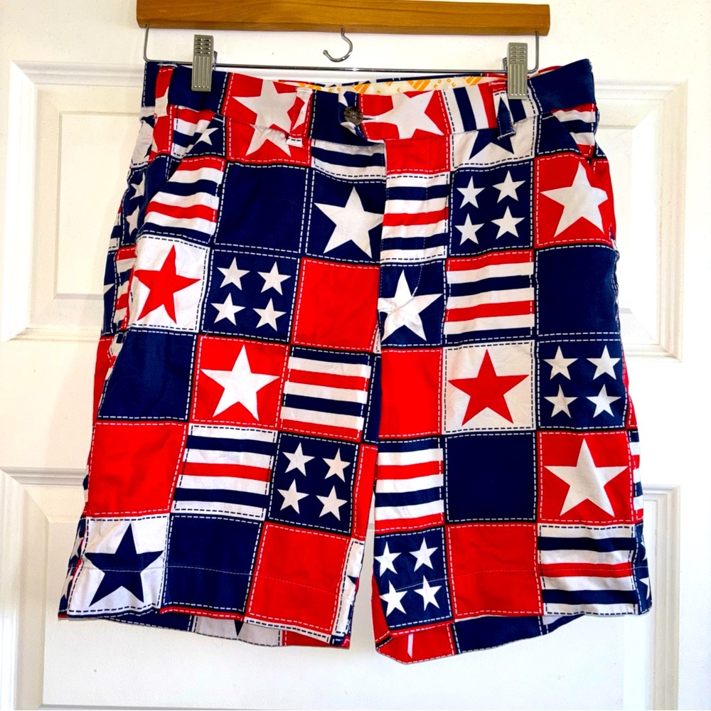 LOUDMOUTH Golf Shorts Men’s 30 American Flag Geometric Flagadelic America USA